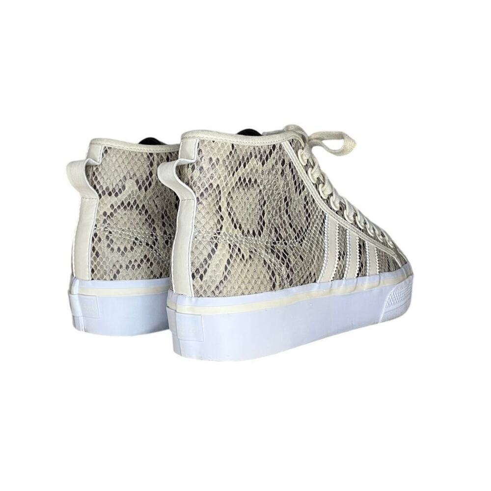 Size 9.5 - adidas Nizza Platform Mid Python W Sneakers Shoes Brown White - Picture 4 of 6